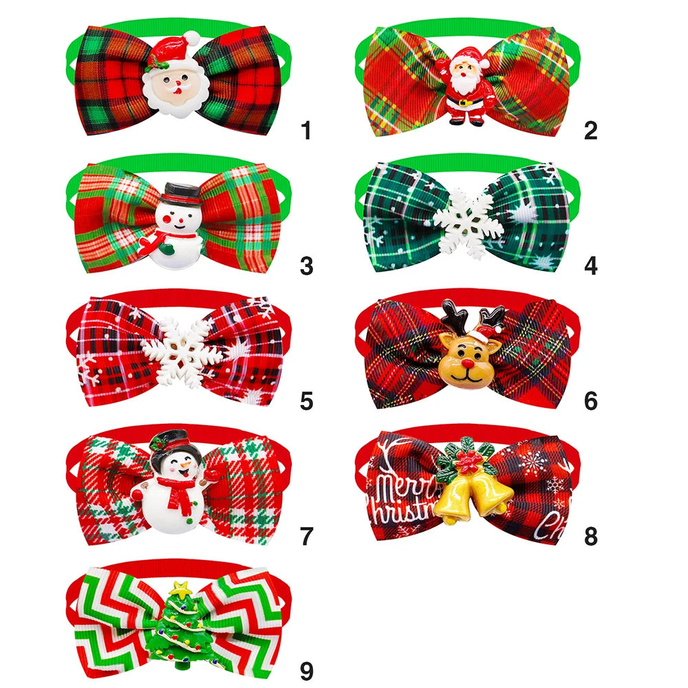 10PCS_Christmas_Dog_Bowties_options_numbered