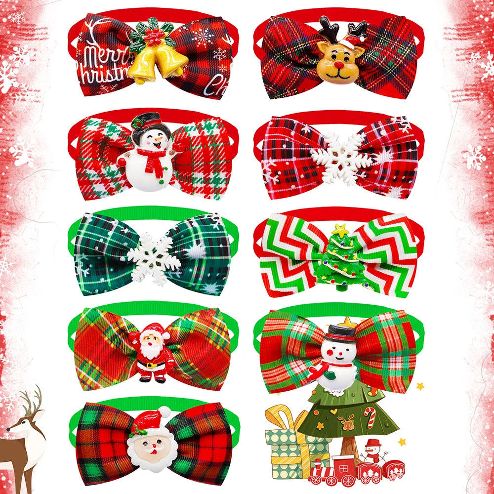 10PCS_Christmas_Dog_Bowties_showcase_image