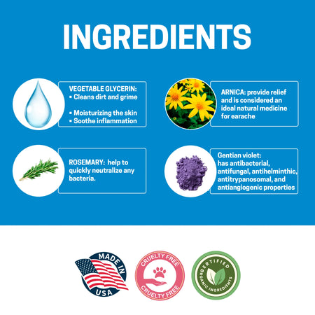 All Natural Dog Ear Cleaner - 8 oz - Romekin USA Corp ingredients