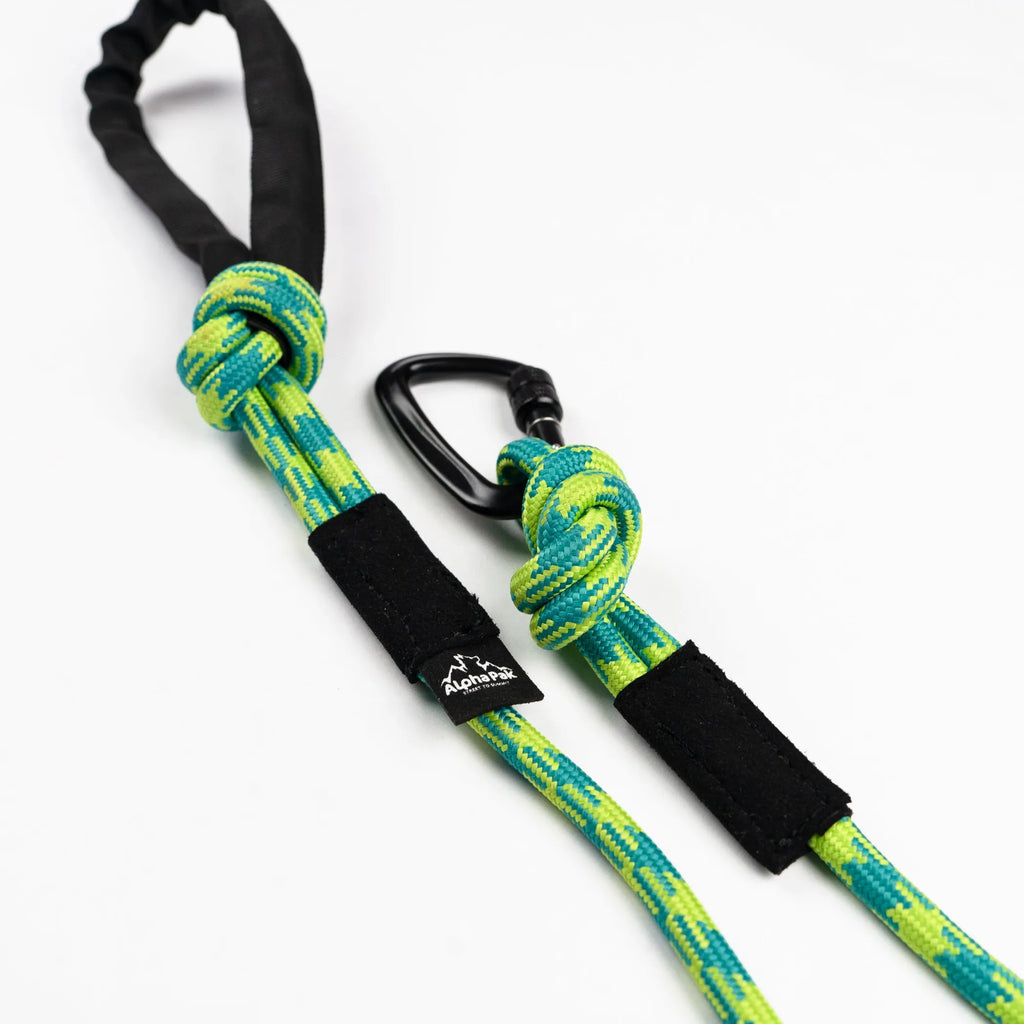 Alpine (Green) 10MM Kernmantle Rope Dog Leash - AlphaPak closeup