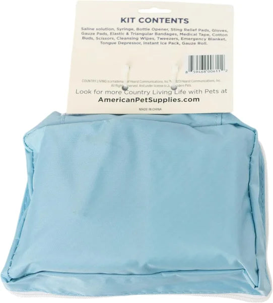 Blue ice pack with a label on a white background