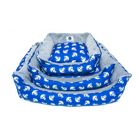 Anchors Away Pet Bed for Dogs - Petique three sizes