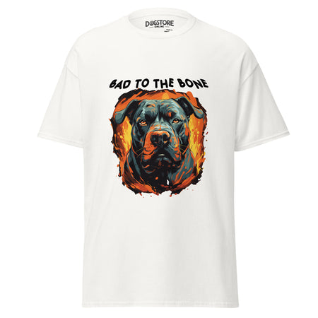 "Bad to the Bone" Pit Bull Flame Graphic T-Shirt