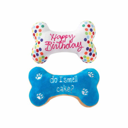 Birthday Bone Plush Toy for Dogs - 2pk - PetShop by Fringe Studio
