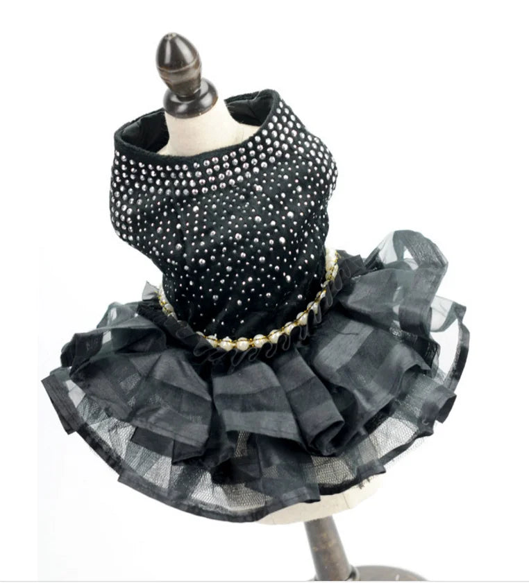 Black_Tulle_Dog_Dress_with_Layered_Skirt_on_mannequin