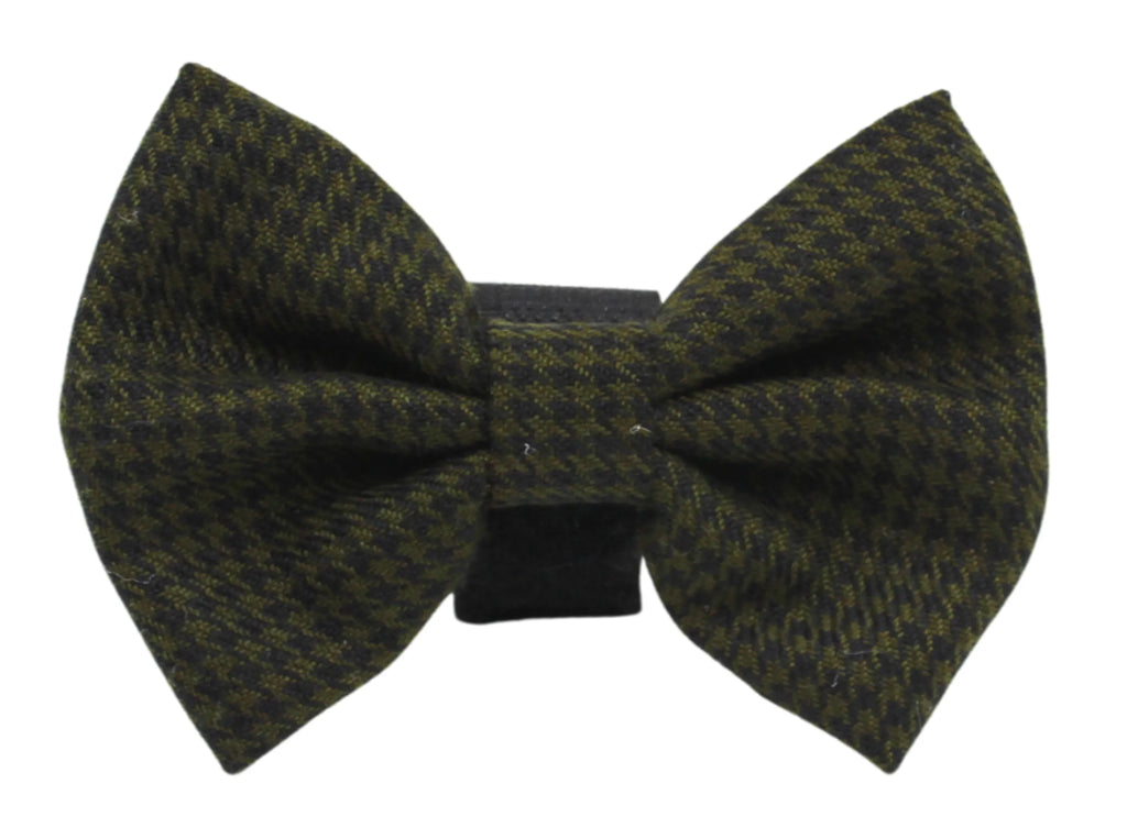 Boy Vintage Small Houndstooth Bowtie for Dogs - Pets Ribbons green