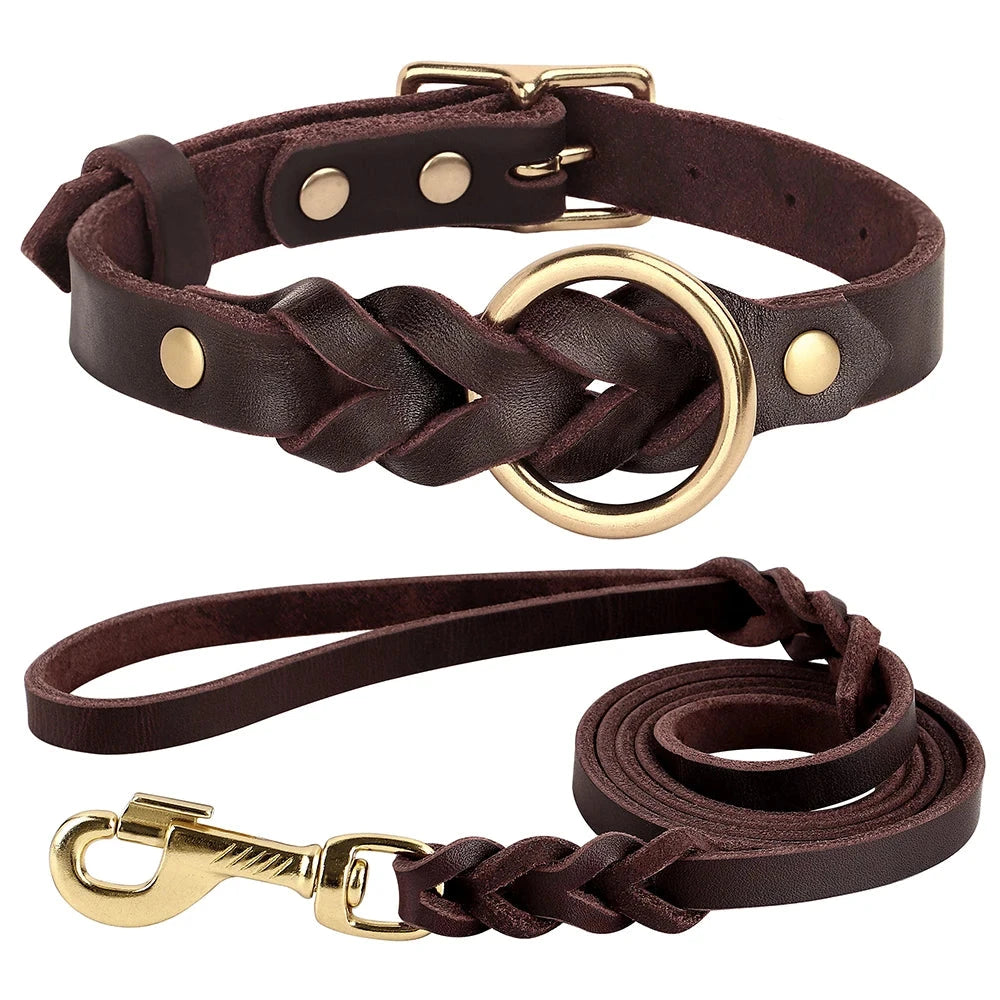 Braided_Leather_Dog_Collar_Leash_Set_showcase_image