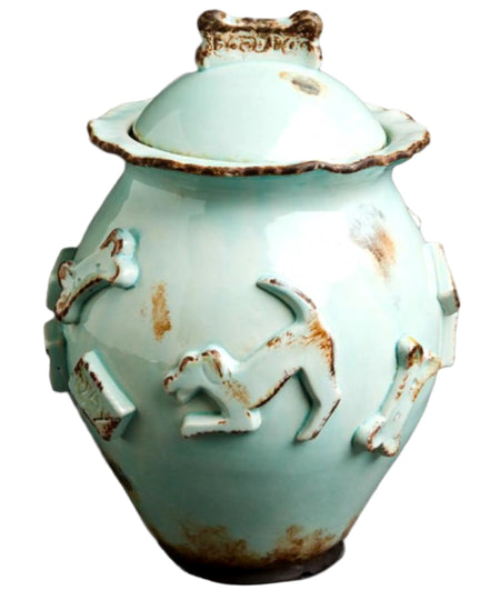 Ceramic Treat Jar for Dogs - Carmel Ceramica blue