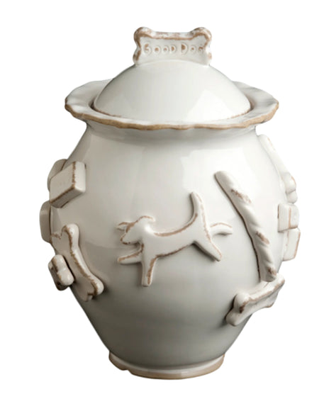 Ceramic Treat Jar for Dogs - Carmel Ceramica white