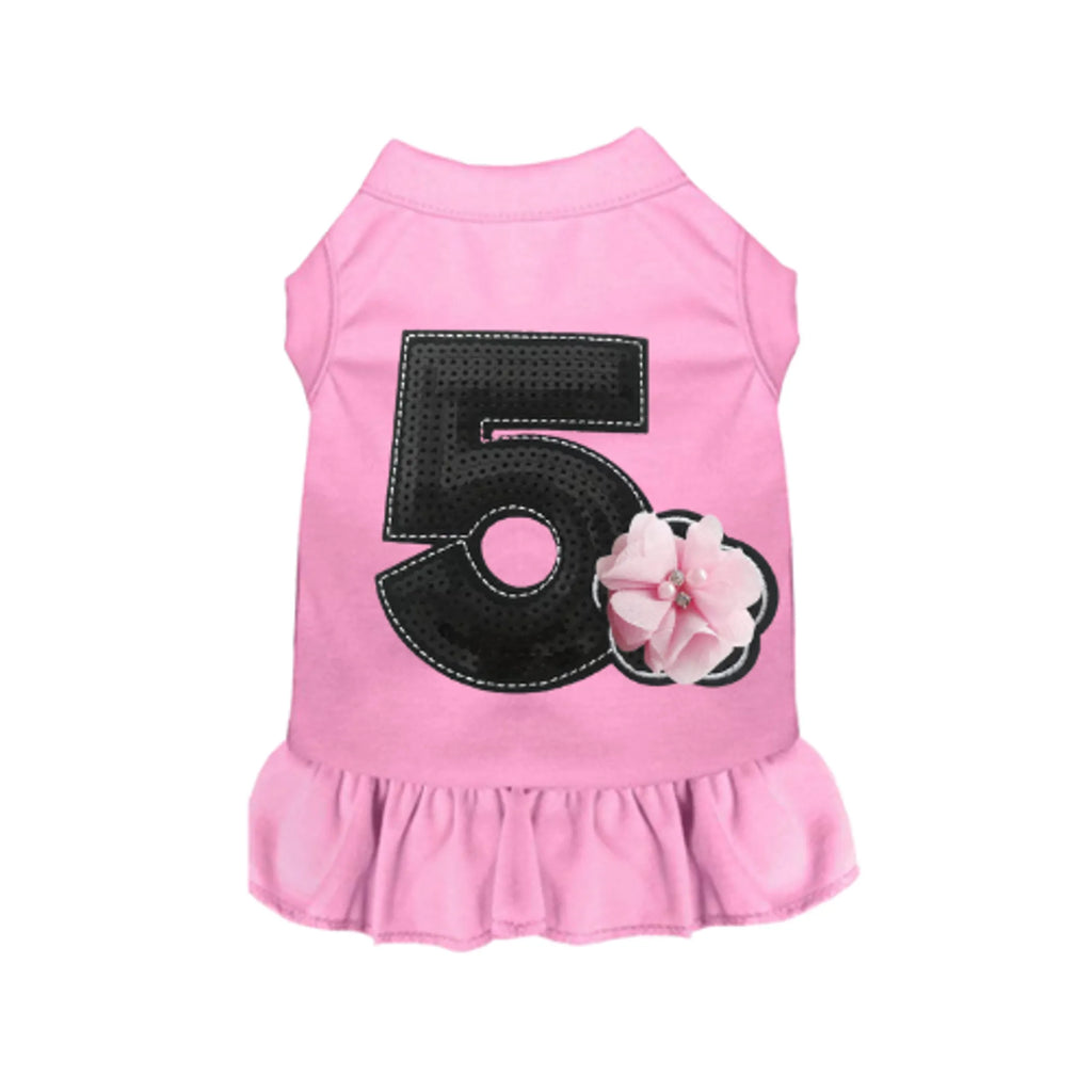 Chiffon No. 5 Flower Dog Dress - Bark Fifth Avenue pink