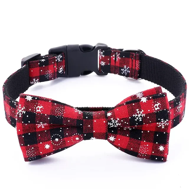 Christmas_Dog_Collar_with_Bow_Tie_red