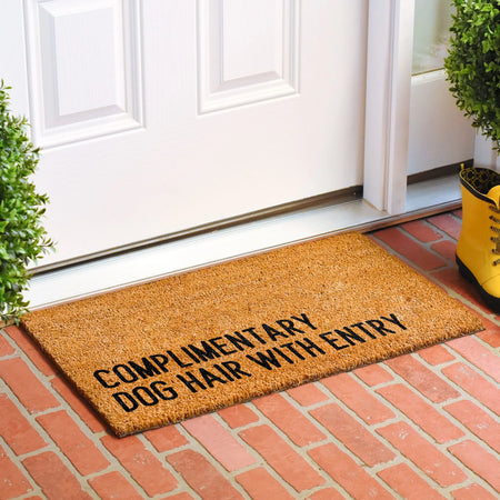 "Complimentary Dog Hair With Entry" Coir Doormat - Calloway Mills