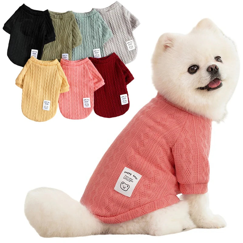 Cozy Knitted Sweater for Small Dogs focus image