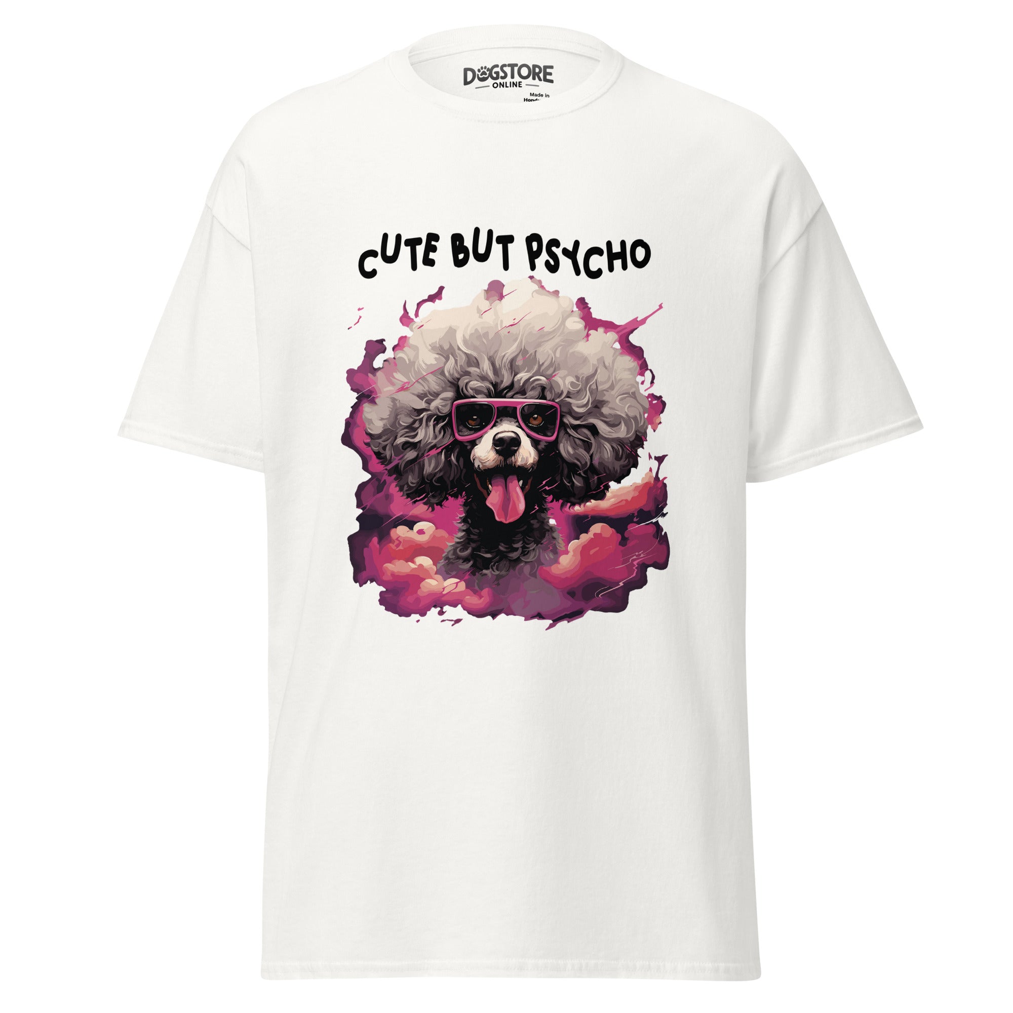 "Cute But Psycho" Wild Hair Poodle Graphic T-Shirt