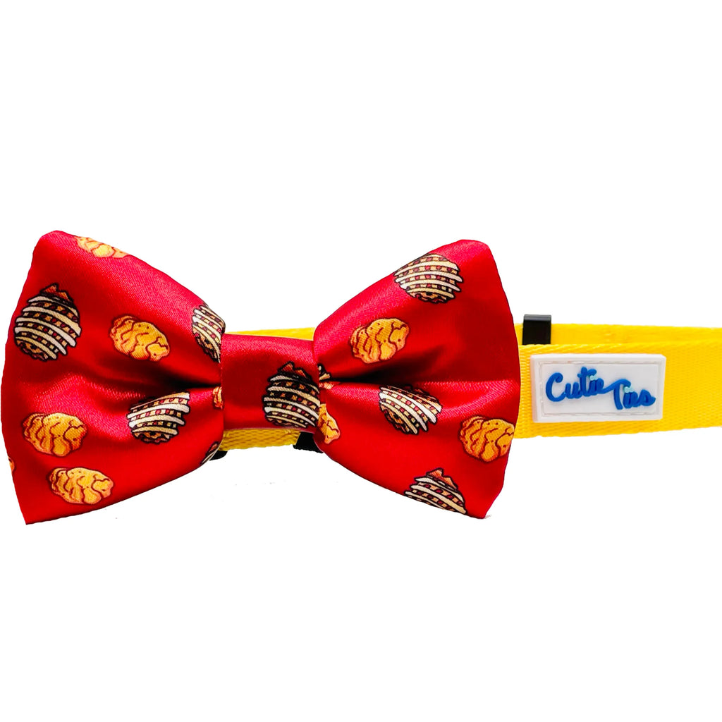 Delightfully Fun Patterns Dog Bow Tie - Cutie Ties  nuggets and fries