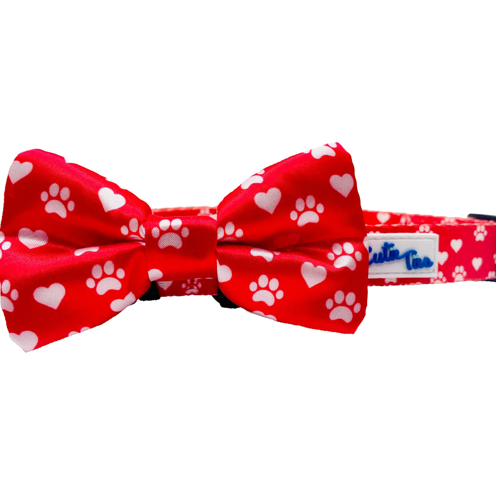 Delightfully Fun Patterns Dog Bow Tie - Cutie Ties red