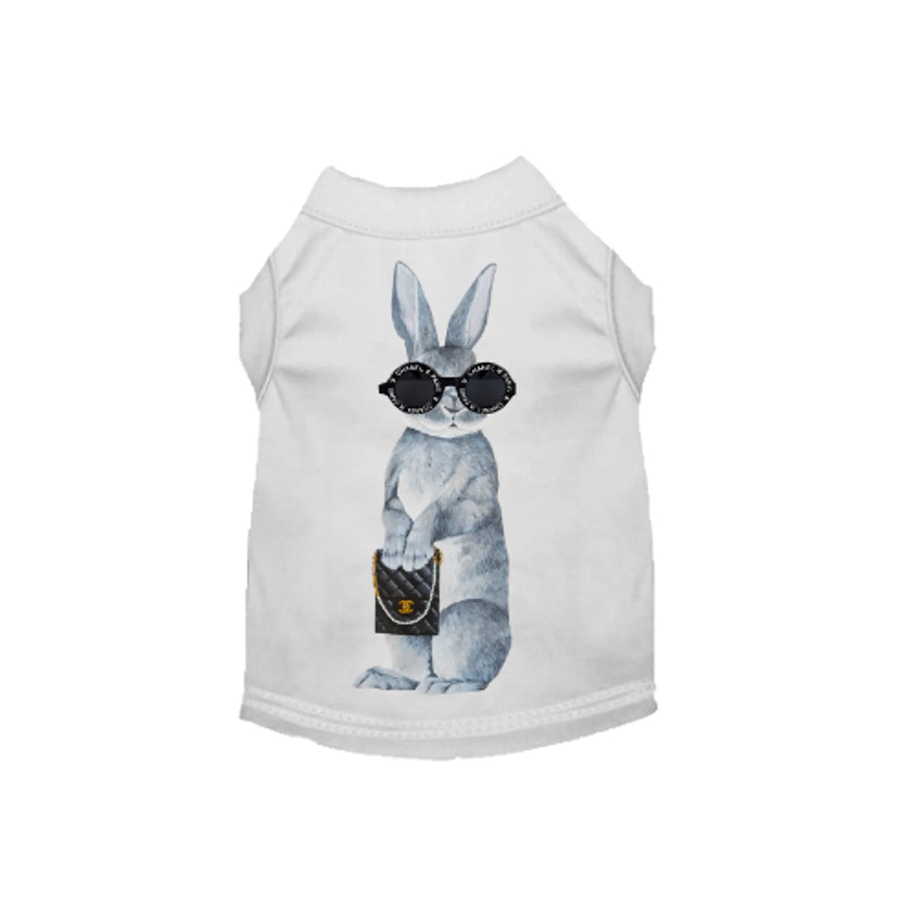Designer Bunny Dog Tee - Bark Fifth Avenue  white