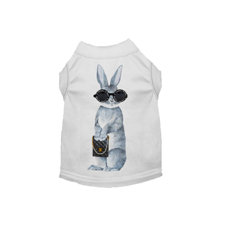 Designer Bunny Dog Tee - Bark Fifth Avenue  white