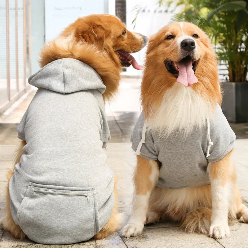 Dog Hoodie Pullover Winter Coat grey