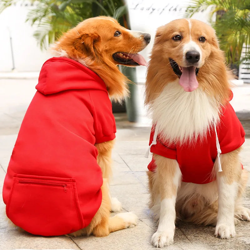 Dog Hoodie Pullover Winter Coat red