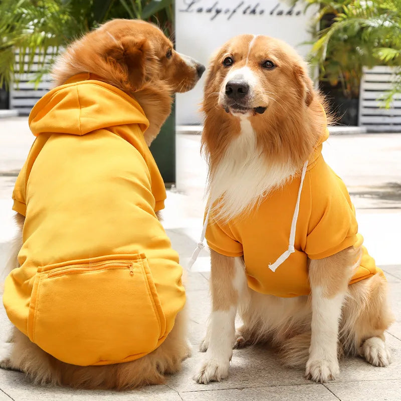 Dog Hoodie Pullover Winter Coat yellow