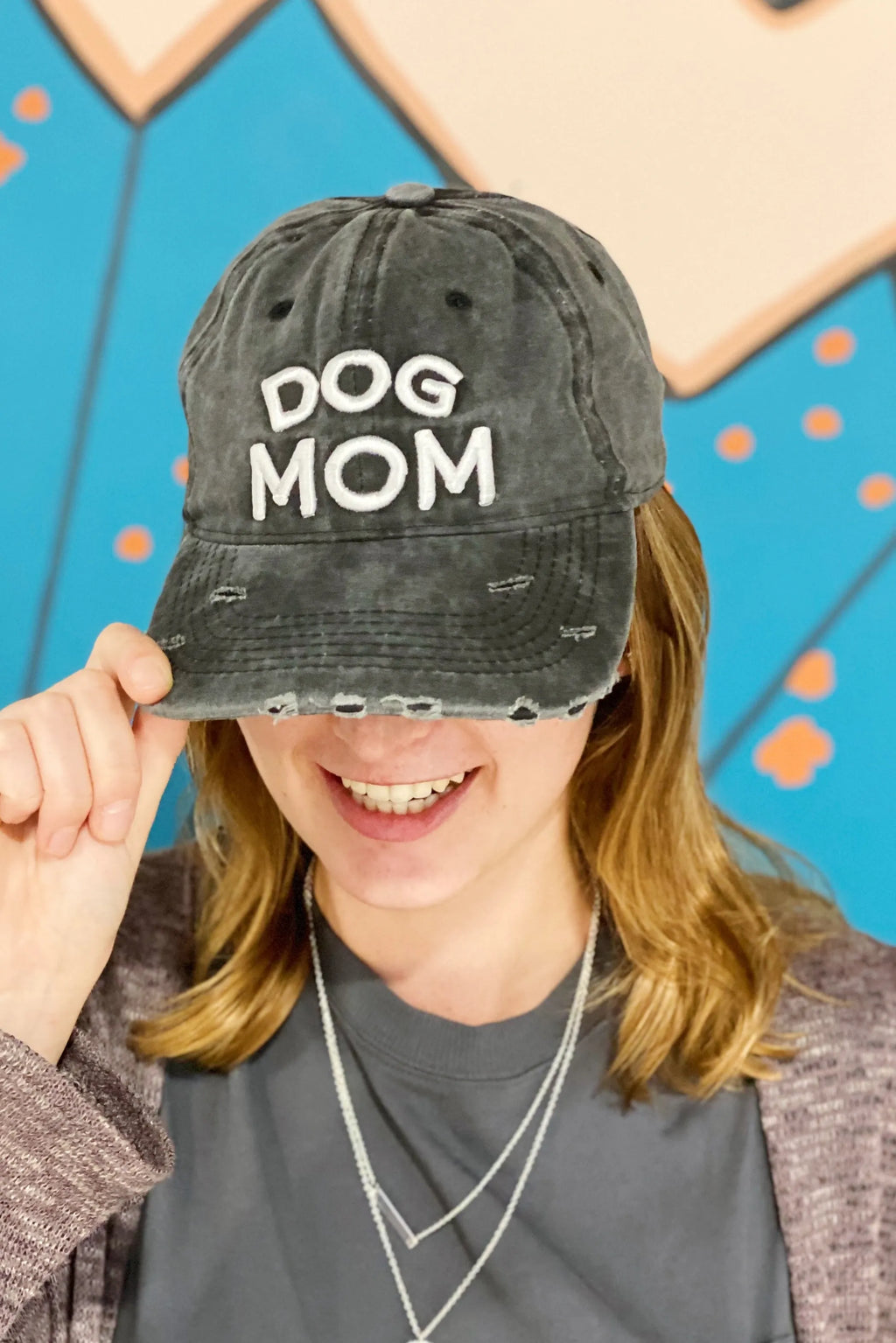 Dog Mom Ball Cap for Dog Enthusiasts - Ellison + Young front view on woman
