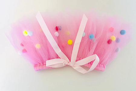 Dog Tutu Skirt in Pink Pom Pom Design - Tutu Joli