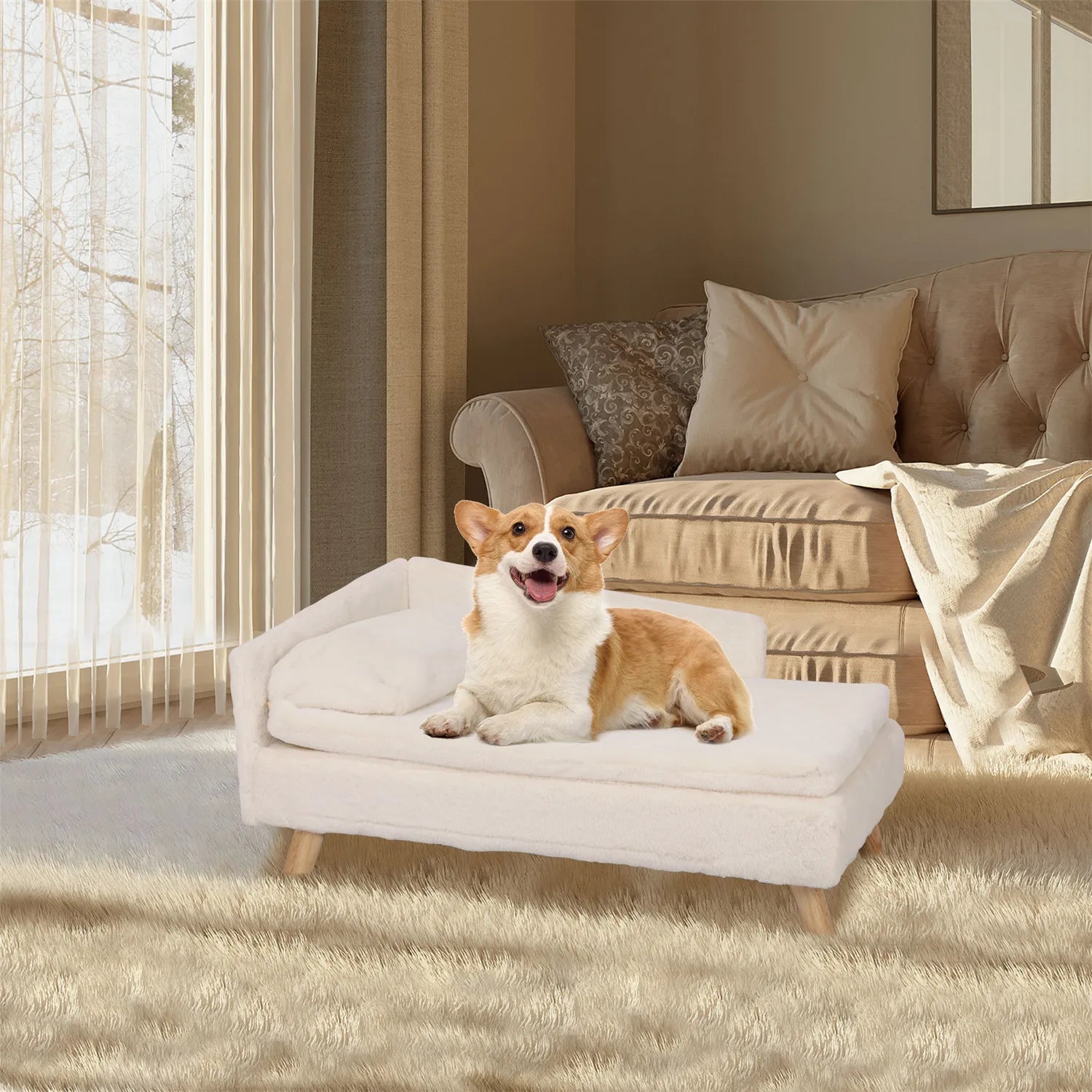 Elevated_Waterproof_Dog_Sofa_Bed_with_Sturdy_Wood_Legs