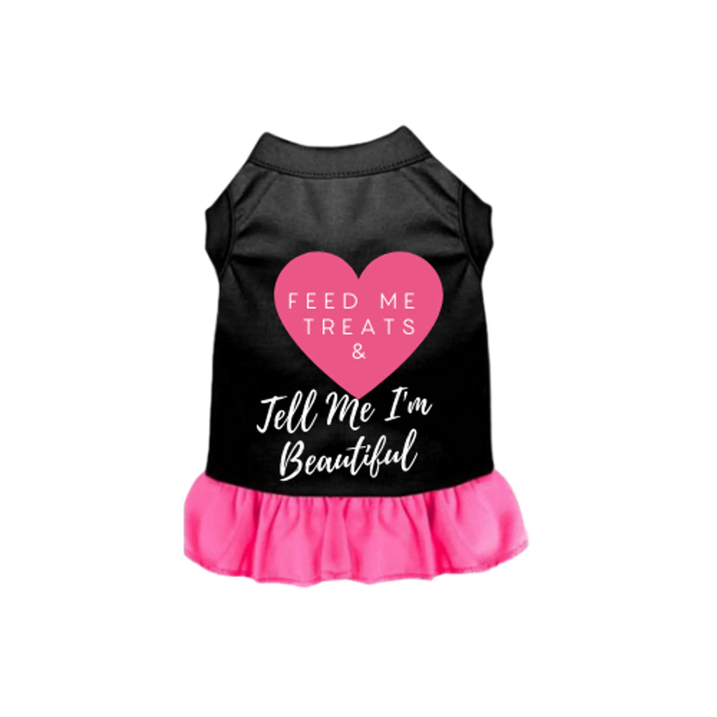 Feed Me Treats & Tell Me I'm Beautiful Dog Dress - Bark Fifth Avenue  hot pink ruffle
