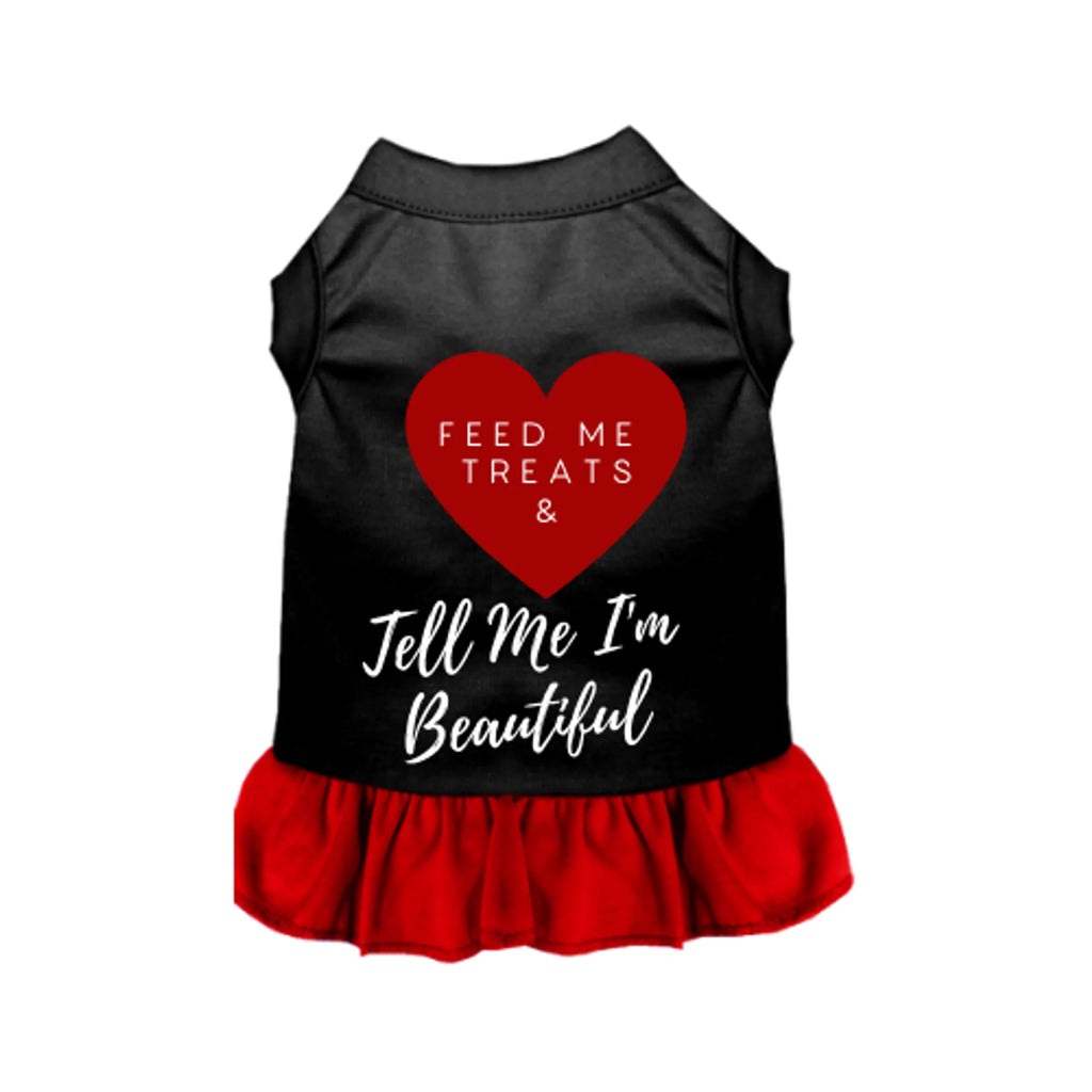 Feed Me Treats & Tell Me I'm Beautiful Dog Dress - Bark Fifth Avenue red ruffle