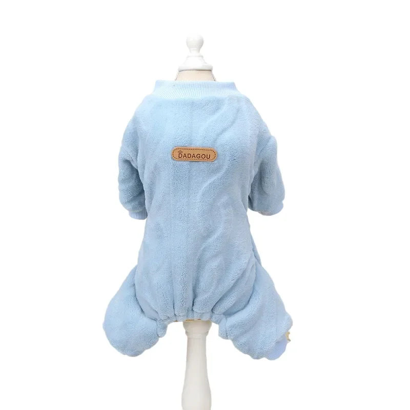 Fleece Dog Jumpsuit blue