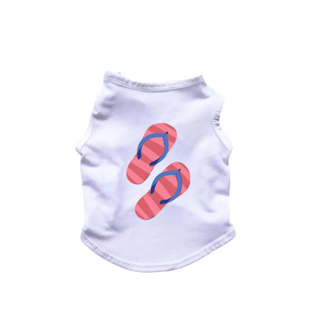 Flipflop Tank Top for Dogs - Bark Fifth Avenue white