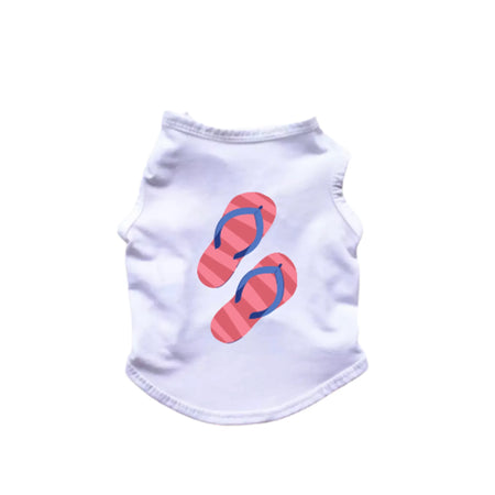 Flipflop Tank Top for Dogs - Bark Fifth Avenue white