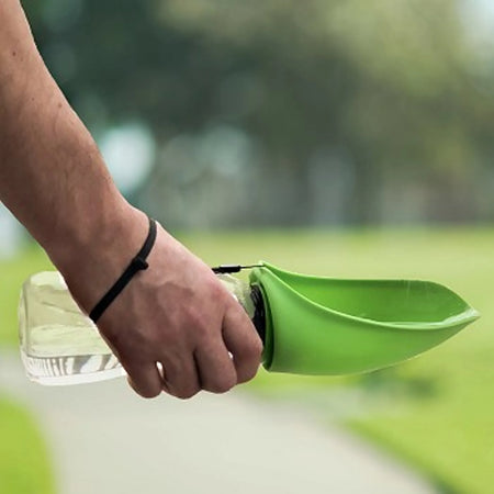 Fold-A-Bowl Portable Water Bottle and Bowl for Dogs - Flipo green lifestyle