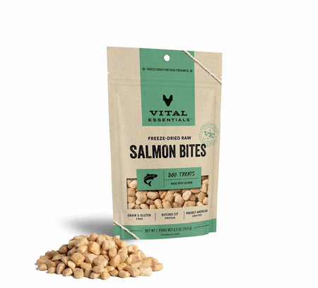Freeze-Dried Raw Salmon Bites Dog Treats - Vital Essentials(R)