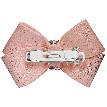 Glitzerati Nouveau Bow Hair Accessory for Dogs - Pink - Susan Lanci Designs rear