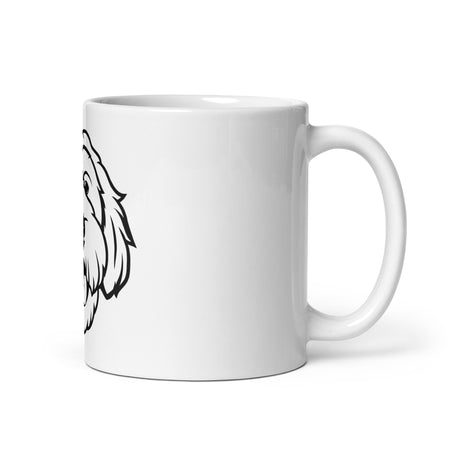Goldendoodle Line Art Mug | Ceramic Mug in White | side view one