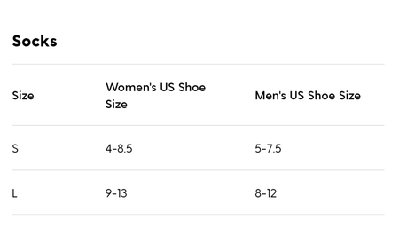 Good Thomas™ Dog Friendly Sock size chart