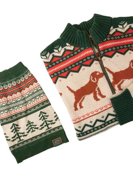 matching dog and human sweaters