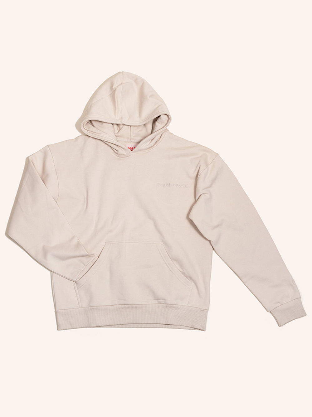 Beige hoodie on a white background