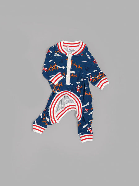 Children's onesie with airplane pattern on a gray background
