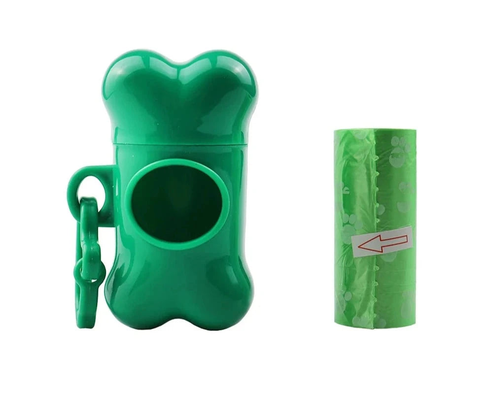 Bone Shaped Dog Poop Bag Dispenser - Stylish & Handy Waste Bag Holder GREEN - Dog Store Online