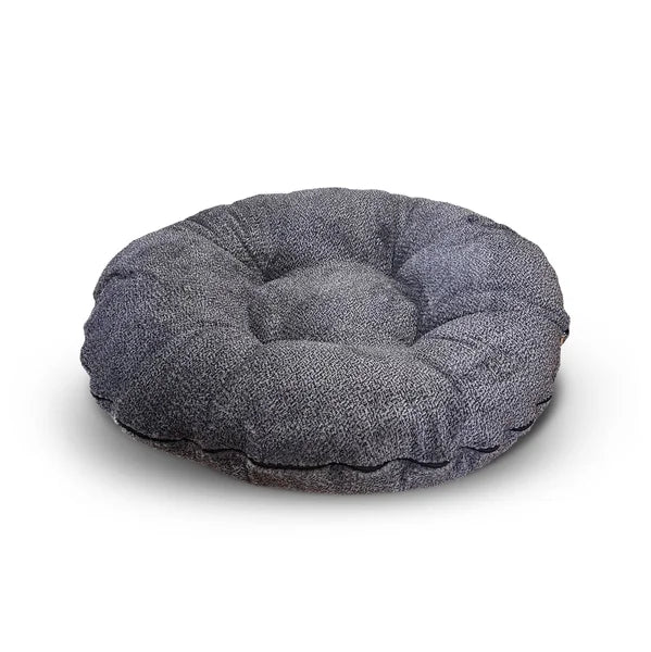 Gray donut pet bed on a white background