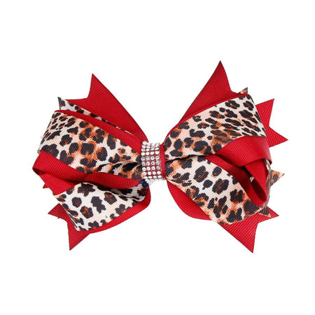 Hair Bows for Dogs - Leopard & Red - Bark Fifth Avenue