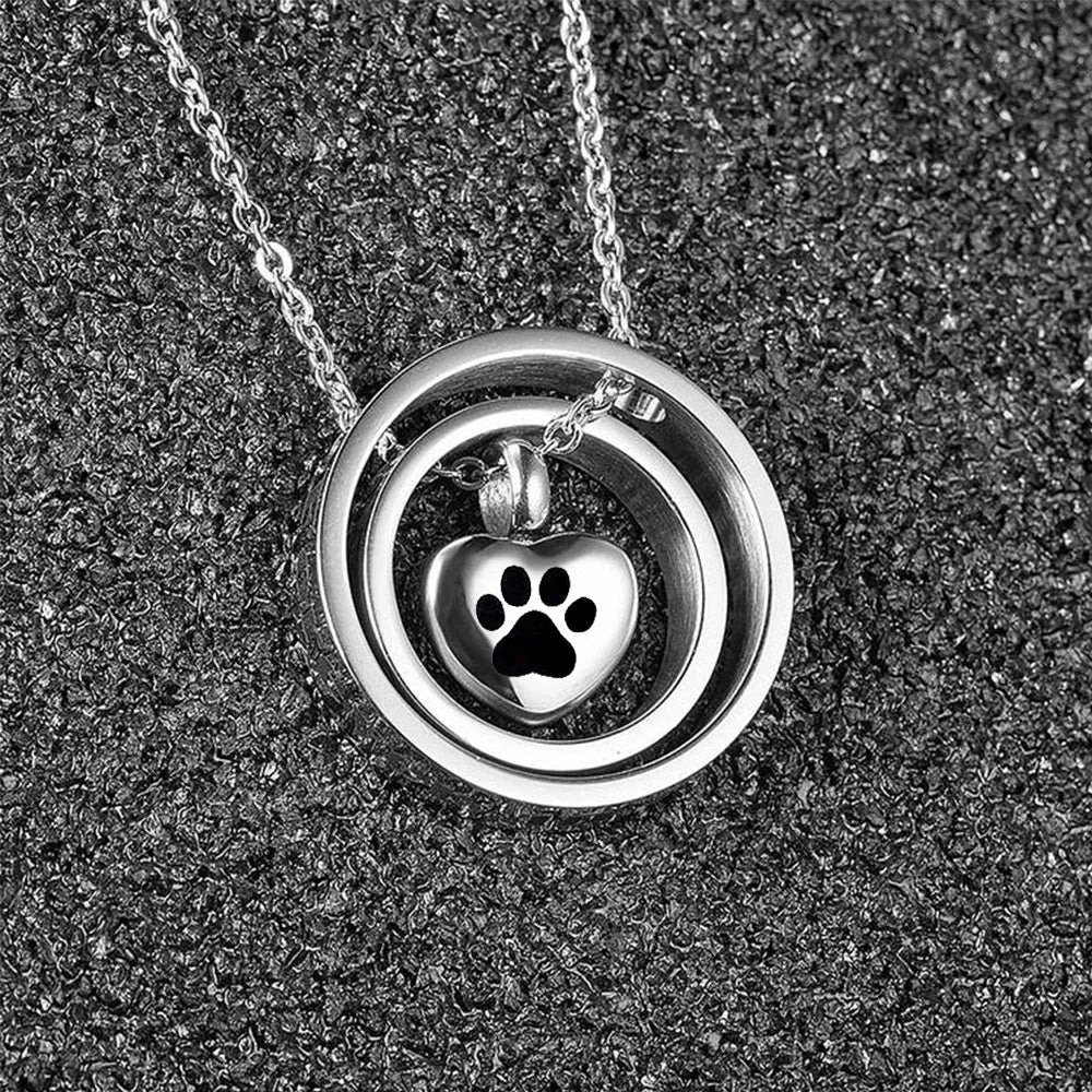 Heart Urn Necklace for Ashes - Stainless Steel Cremation Memorial Keepsake - Dog Store Online