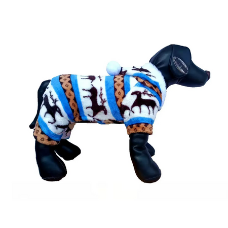 Hooded Dog Sleeper in Blue - Ideal for Small Dogs