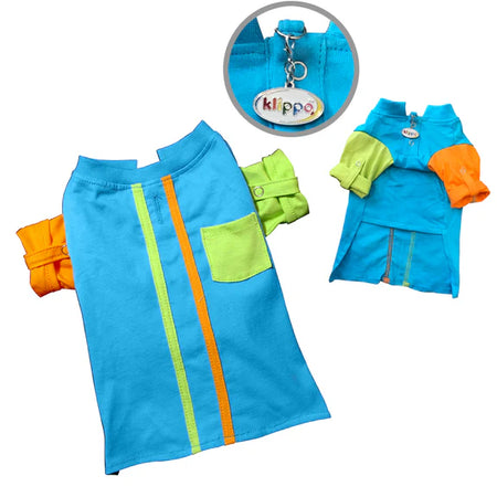 Knit Cotton Contrast Dog Shirt with Roll-Up Sleeves - Klippo Pet layout