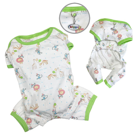 Knit Cotton Dog Pajamas Featuring Party Animals - Klippo Pet layout