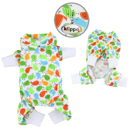 Knit Cotton Dog Pajamas with Early Birdies - Klippo Pet layout