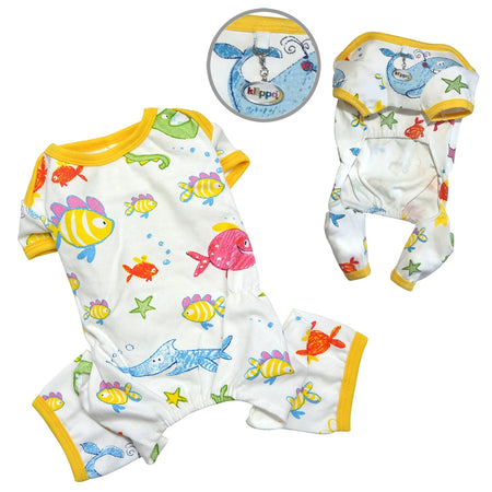Knit Cotton Dog Pajamas with Ocean Pals - Klippo Pet layout